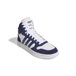 Chaussures Indoor Adidas Hoops 3.0 Mid Classic Vintage -Baskets Soldes Boutique adidas ig1432 6 footwear photography front lateral top view white