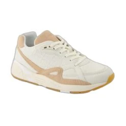 Baskets Femme Le Coq Sportif LCS R850 Monogramme -Baskets Soldes Boutique le coq sportif 2220232 blanc beige 2