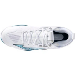 Chaussures Indoor Mizuno Wave Momentum Mid -Baskets Soldes Boutique mizuno v1ga231721 white sailor blue silver 5